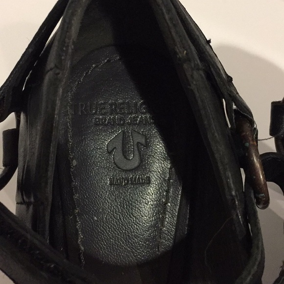 True Religion Handmade Black Leather Eva Heels - Picture 5 of 5
